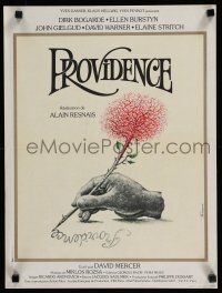 3m742 PROVIDENCE French 16x21 '77 Alain Resnais, cool art of hand writing w/tree pencil by Ferracci!