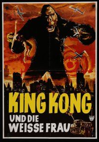 3m147 KING KONG German 19x27 R60s art of Fay Wray, Robert Armstrong & the giant ape!