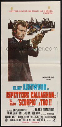 3m502 DIRTY HARRY Italian locandina '72 Franco art of Clint Eastwood pointing gun, Siegel classic!