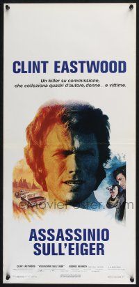 3m505 EIGER SANCTION Italian locandina '75 Mascii art of Clint Eastwood in cliffhanger action!