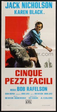 3m508 FIVE EASY PIECES Italian locandina R77 different art of Jack Nicholson punching guy!