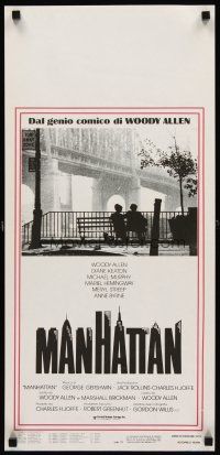 3m523 MANHATTAN Italian locandina '79 classic image of Woody Allen & Diane Keaton by bridge!