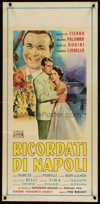 3m535 RICORDATI DI NAPOLI Italian locandina '58 romantic artwork by Carlantonio Longi!