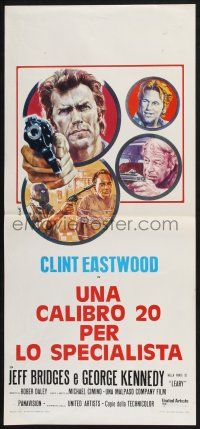 3m544 THUNDERBOLT & LIGHTFOOT Italian locandina '74 Avelli artwork of Clint Eastwood with HUGE gun