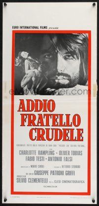 3m545 'TIS PITY SHE'S A WHORE Italian locandina '71 Charlotte Rampling, Addio, Fratello Crudele!