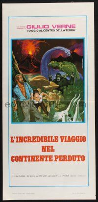 3m550 WHERE TIME BEGAN Italian locandina '76 Verne, Piovano art of stars running from monsters!