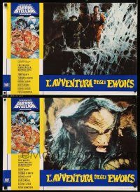 3m463 CARAVAN OF COURAGE set of 8 Italian photobustas '85 Ewok Adventure, Star Wars, Drew Struzan!