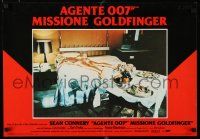 3m476 GOLDFINGER Italian photobusta R80s James Bond, sexy golden Shirley Eaton on bed!