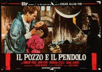 3m480 PIT & THE PENDULUM Italian photobusta R75 Vincent Price, Barbara Steele, Edgar Allan Poe!