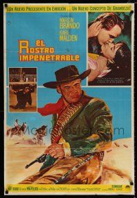3m072 ONE EYED JACKS Mexican poster '59 art of star & director Marlon Brando with gun & bandolier!