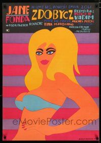 3m195 GAME IS OVER Polish 23x33 '69 Roger Vadim's La Curee, Jane Fonda, Krajewski art!