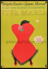 3m208 VIVA MARIA Polish 23x33 '66 Louis Malle, Holdanowicz art of corset with a bomb in it!