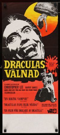 3m083 DRACULA HAS RISEN FROM THE GRAVE Swedish stolpe '69 Hammer, Christopher Lee, sexy vampires!
