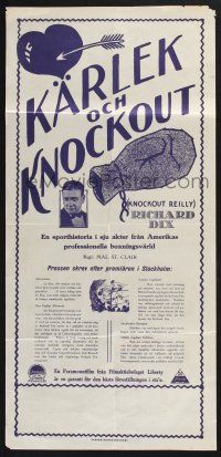 3m085 KNOCKOUT REILLY Swedish stolpe '27 cool image of Richard Dix & art of boxing glove!