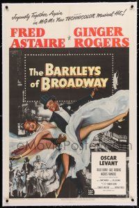 3p016 BARKLEYS OF BROADWAY linen 1sh '49 art of Fred Astaire & Ginger Rogers dancing in New York!