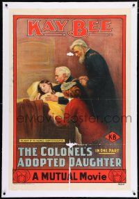 3p062 COLONEL'S ADOPTED DAUGHTER linen 1sh '14 Walter Edwards, Ann Little, A Mutual Movie!