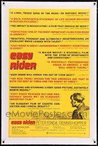 3p091 EASY RIDER linen style B 1sh '69 Peter Fonda, motorcycle classic directed by Dennis Hopper!