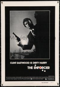 3p094 ENFORCER linen 1sh '76 Clint Eastwood as Dirty Harry w/.44 magnum & Golden Gate Bridge!