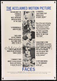 3p098 FACES linen 1sh '68 John Cassavetes cult classic, Gena Rowlands, Seymour Cassel