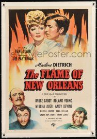 3p104 FLAME OF NEW ORLEANS linen style D 1sh '41 Marlene Dietrich, Bruce Cabot, by Rene Clair!