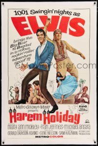 3p150 HARUM SCARUM linen int'l 1sh '65 great images of Elvis Presley, rock 'n' roll, Harem Holiday!