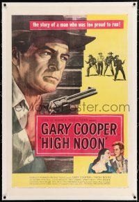 3p163 HIGH NOON linen 1sh '52 Gary Cooper, Grace Kelly, Lloyd Bridges, Fred Zinnemann directed!