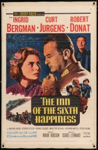 3p178 INN OF THE SIXTH HAPPINESS linen 1sh '59 Ingrid Bergman, Curt Jurgens, Robert Donat