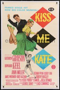 3p196 KISS ME KATE linen 1sh '53 great art of Howard Keel spanking Kathryn Grayson, Ann Miller!