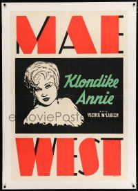 3p197 KLONDIKE ANNIE linen Leader Press 1sh '36 cool completely different art of sexy Mae West!