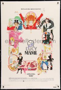 3p236 MAME linen int'l 1sh '74 Lucille Ball, from Broadway musical, cool Bob Peak artwork!