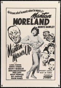 3p238 MANTAN MESSES UP linen 1sh R50s Mantan Moreland, Monte Hawley, Lena Horne, Toddy Pictures!