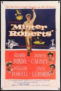 3p245 MISTER ROBERTS linen 1sh '55 Henry Fonda, James Cagney, William Powell, Jack Lemmon,John Ford