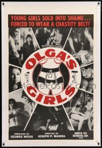 3p268 OLGA'S GIRLS linen 1sh '64 young girls sold into shame & forced to wear a chastity belt, rare!