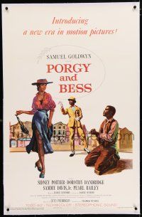 3p296 PORGY & BESS linen 1sh '59 art of Sidney Poitier, Dorothy Dandridge & Sammy Davis Jr.!