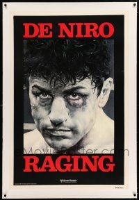 3p307 RAGING BULL linen teaser 1sh '80 classic Hagio boxing art of Robert De Niro, Martin Scorsese