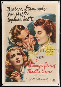 3p372 STRANGE LOVE OF MARTHA IVERS linen 1sh '46 Barbara Stanwyck, Van Heflin, Lizabeth Scott