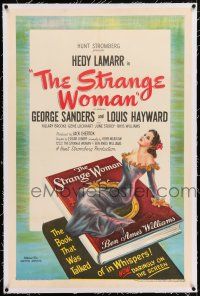 3p373 STRANGE WOMAN linen 1sh '46 directed by Edgar Ulmer, art of Hedy Lamarr, Ben Ames Williams!