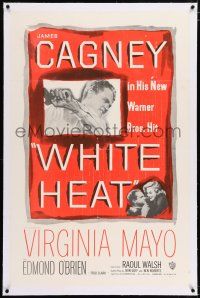 3p444 WHITE HEAT linen 1sh '49 James Cagney is Cody Jarrett, classic noir, top of the world, Ma!