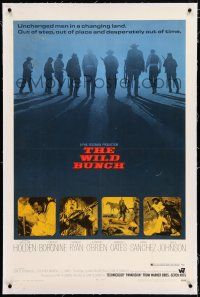 3p446 WILD BUNCH linen 1sh '69 Sam Peckinpah cowboy classic, William Holden & Ernest Borgnine