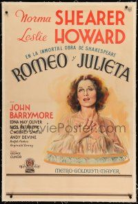 3r292 ROMEO & JULIET linen Argentinean '36 different art of Norma Shearer, William Shakespeare!