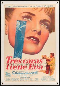 3r298 THREE FACES OF EVE linen Argentinean '57 Joanne Woodward has multiple personalities!