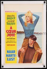 3r263 TWO WEEKS IN SEPTEMBER linen Belgian '67 A Coeur Joie, sexy Brigitte Bardot in love!