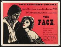 3r224 MAGICIAN linen Academy Cinema British quad '59 Ingmar Bergman, Von Sydow & Thulin, The Face!