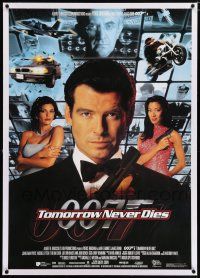3r033 TOMORROW NEVER DIES linen 27x39 commercial REPRO poster '97 Pierce Brosnan as James Bond!