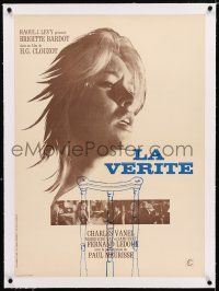 3r196 LA VERITE linen French 23x32 R60s sexy Brigitte Bardot, Henri-Georges Clouzot, The Truth!
