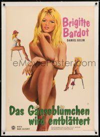3r176 MADEMOISELLE STRIPTEASE linen German R62 Kede art of sexy nearly naked Brigitte Bardot!