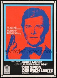 3r182 SPY WHO LOVED ME linen German '77 Roger Moore as James Bond + cool Seiko wristwatch ad!