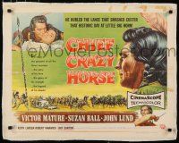 3r014 CHIEF CRAZY HORSE linen style A 1/2sh '55 Native American Indian Victor Mature smashed Custer!