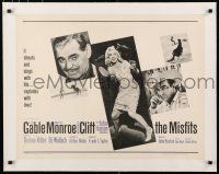 3r020 MISFITS linen 1/2sh '61 sexy Marilyn Monroe, Clark Gable, Montgomery Clift, John Huston