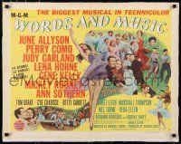 3r028 WORDS & MUSIC linen style A 1/2sh '49 Judy Garland, Lena Horne & all-stars, Rodgers & Hart bio